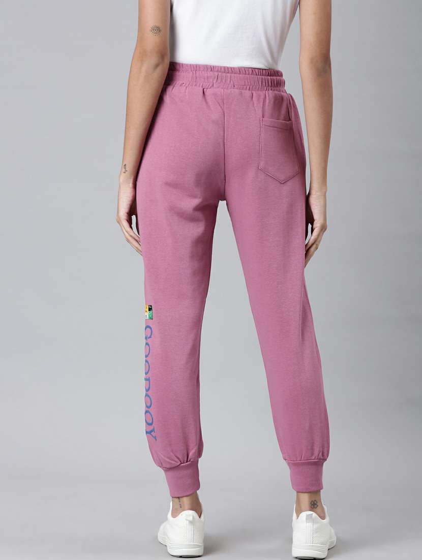 purple solid high rise relaxed fit jogger - 20249392 -  Standard Image - 2