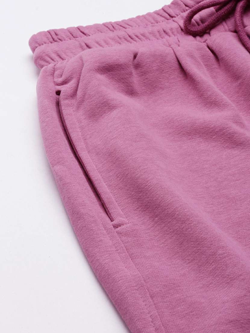 purple solid high rise relaxed fit jogger - 20249392 -  Standard Image - 7