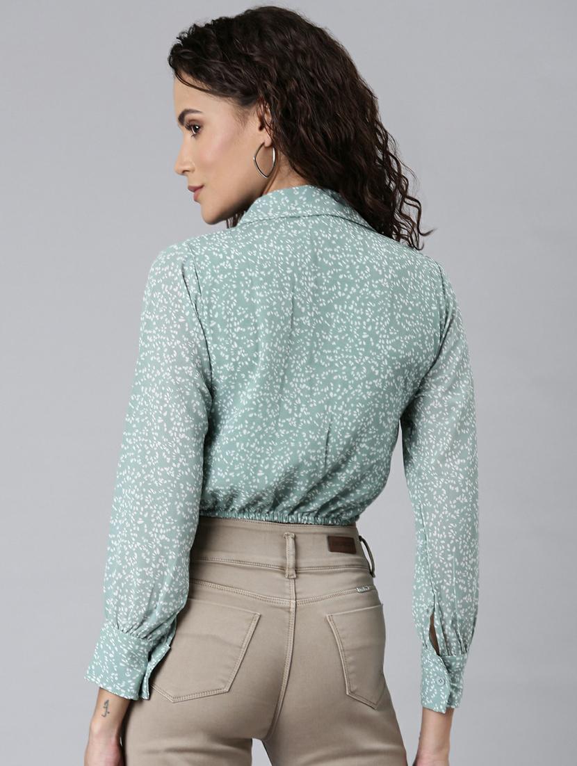 women's blouson collared top - 20249451 - Standard Image - 2