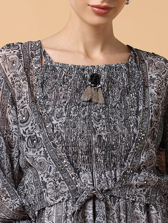 women's tiered dress floral dress - 20249545 - Standard Image - 7