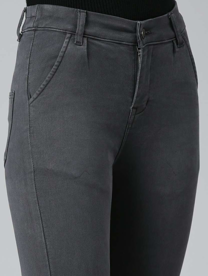 women grey plain jogger fit jeans - 20249582 -  Standard Image - 7