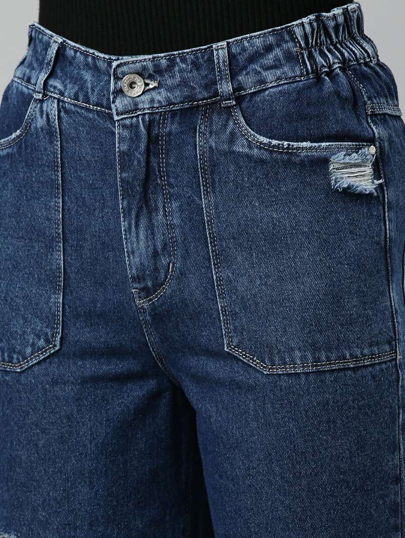 women's distress straight fit jeans - 20249610 - Standard Image - 7