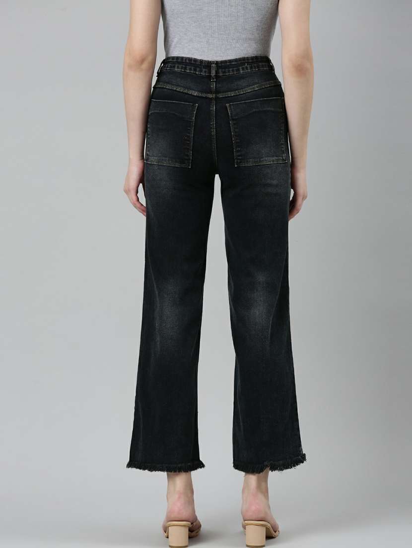 women's plain straight fit jeans - 20249618 - Standard Image - 2