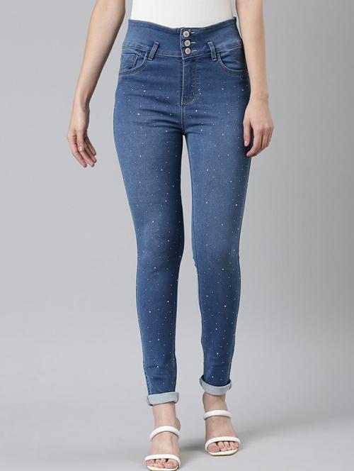 women's embellished slim fit jeans - 20249632 - Standard Image - 0