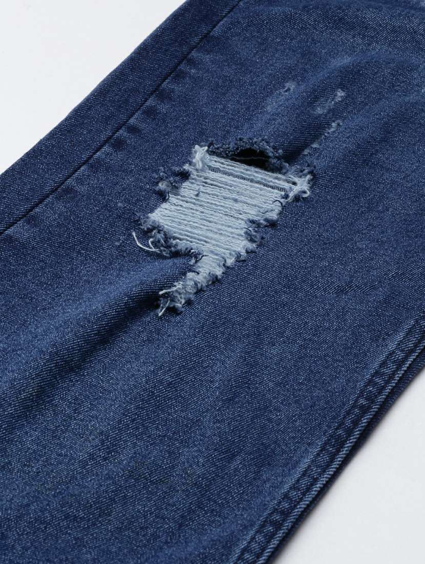 women's distress straight fit jeans - 20249673 - Standard Image - 7