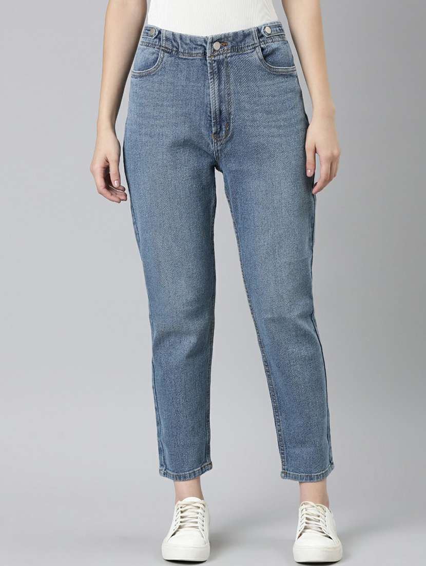 women's plain mom fit jeans