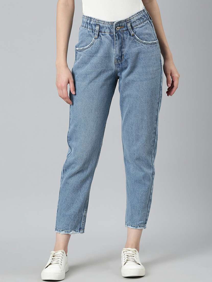 women's plain mom fit jeans
