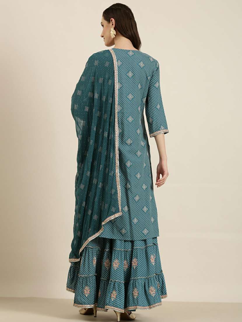 women printed kurta sharara set with dupatta - 20251230 - Standard Image - 2