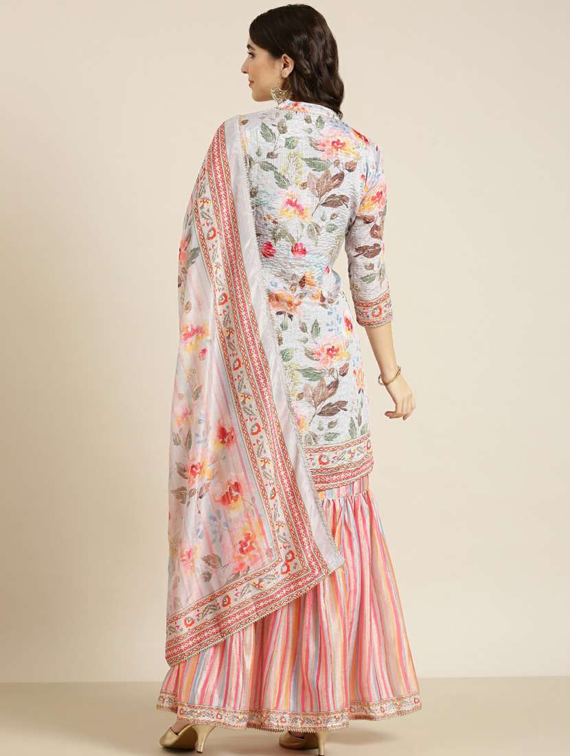 women floral printed kurta sharara set with dupatta - 20251248 -  Standard Image - 2
