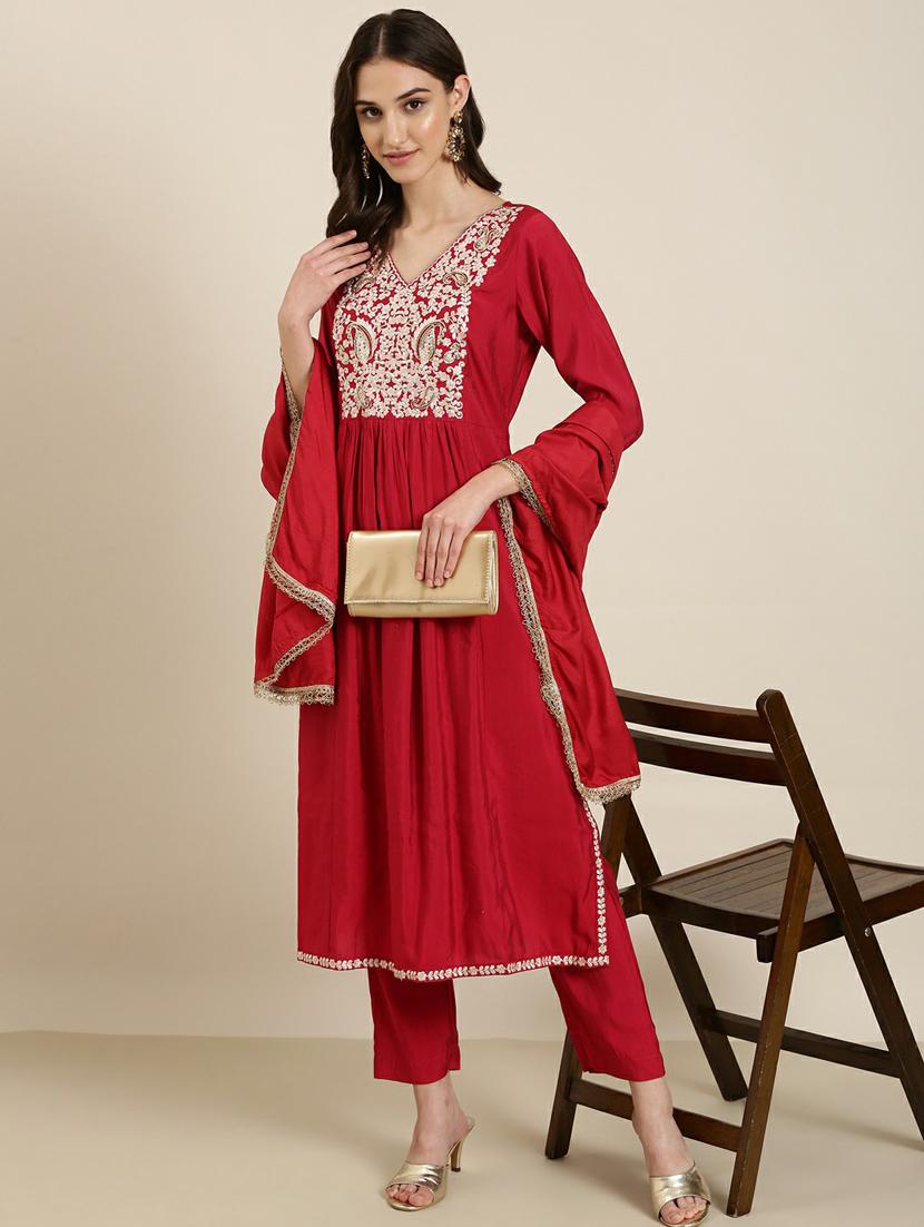 women embroidered kurta pant set with dupatta - 20251266 - Zoom Image - 0