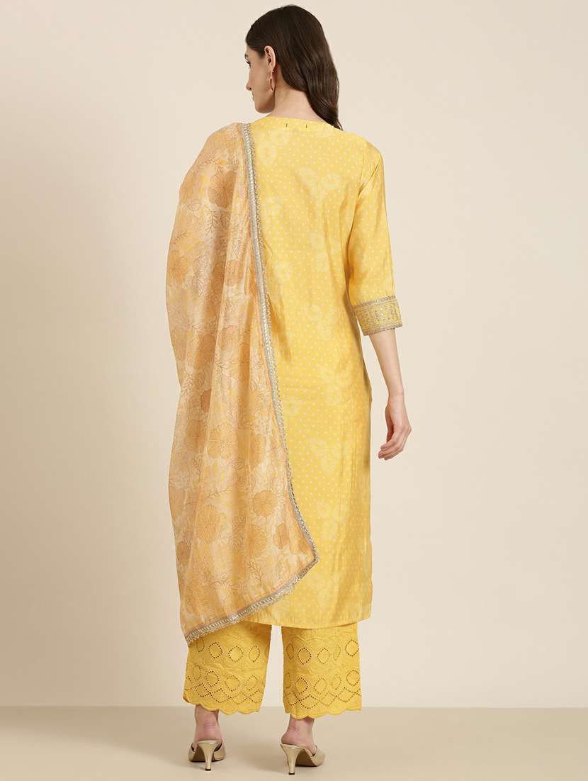 women polka dots kurta palazzo set with dupatta - 20251285 -  Standard Image - 2