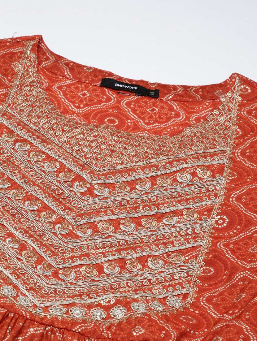 women bandhani printed kurta pant set with dupatta - 20251289 -  Standard Image - 7