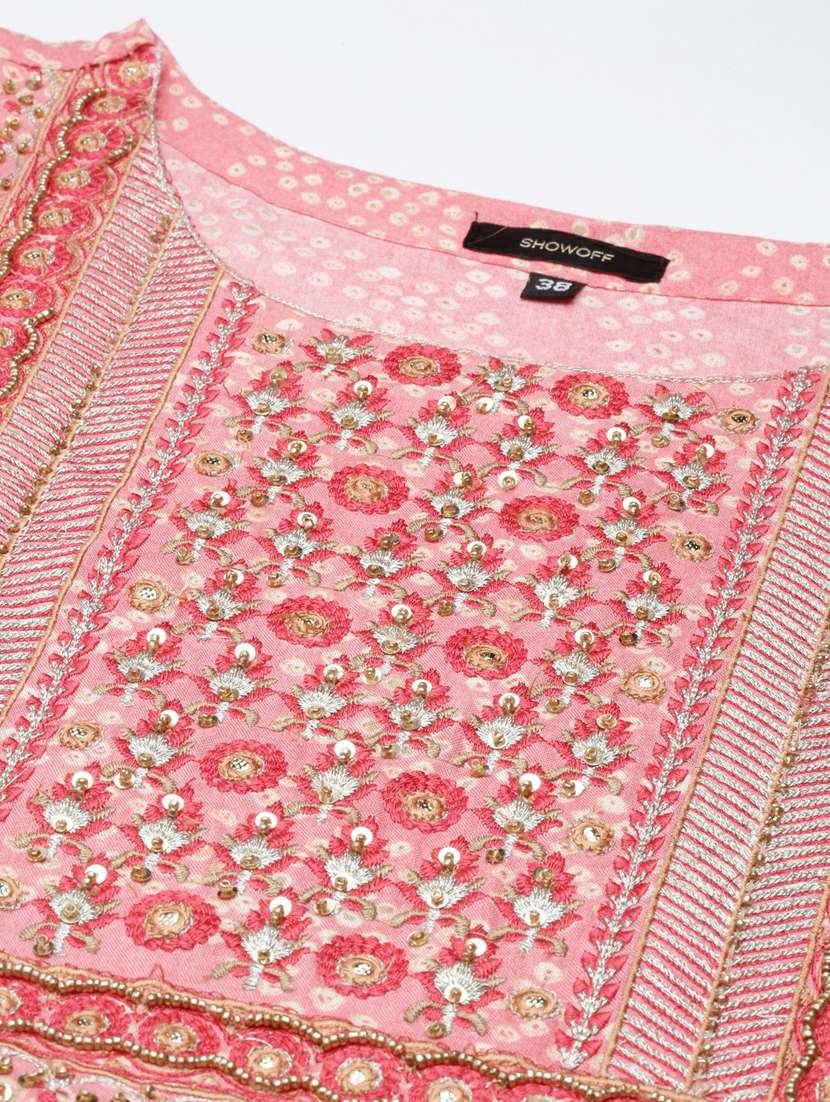 women abstract round neck kurta pant set with dupatta - 20251292 -  Standard Image - 7