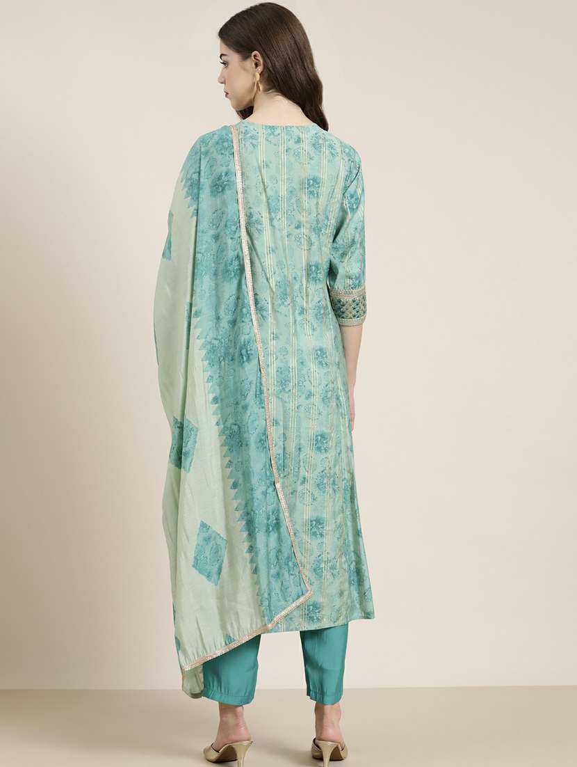 women's green kurta pant set with dupatta - 20251294 -  Standard Image - 2