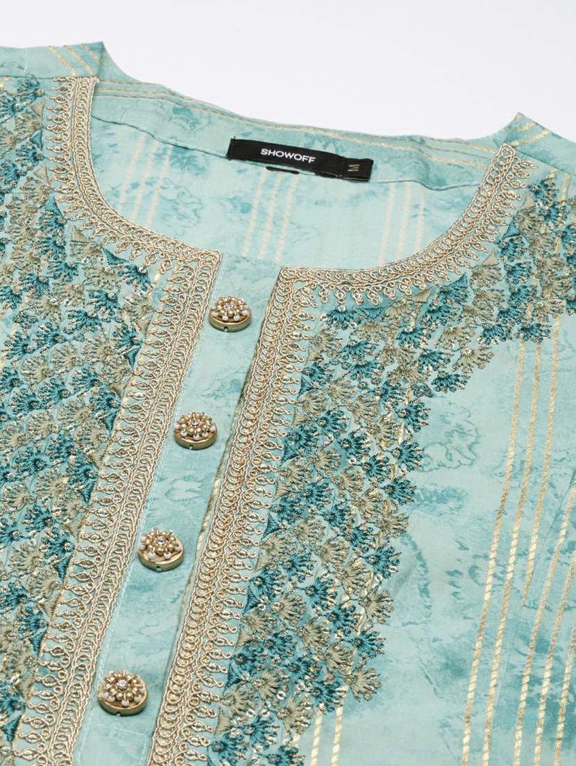 women's green kurta pant set with dupatta - 20251294 -  Standard Image - 7