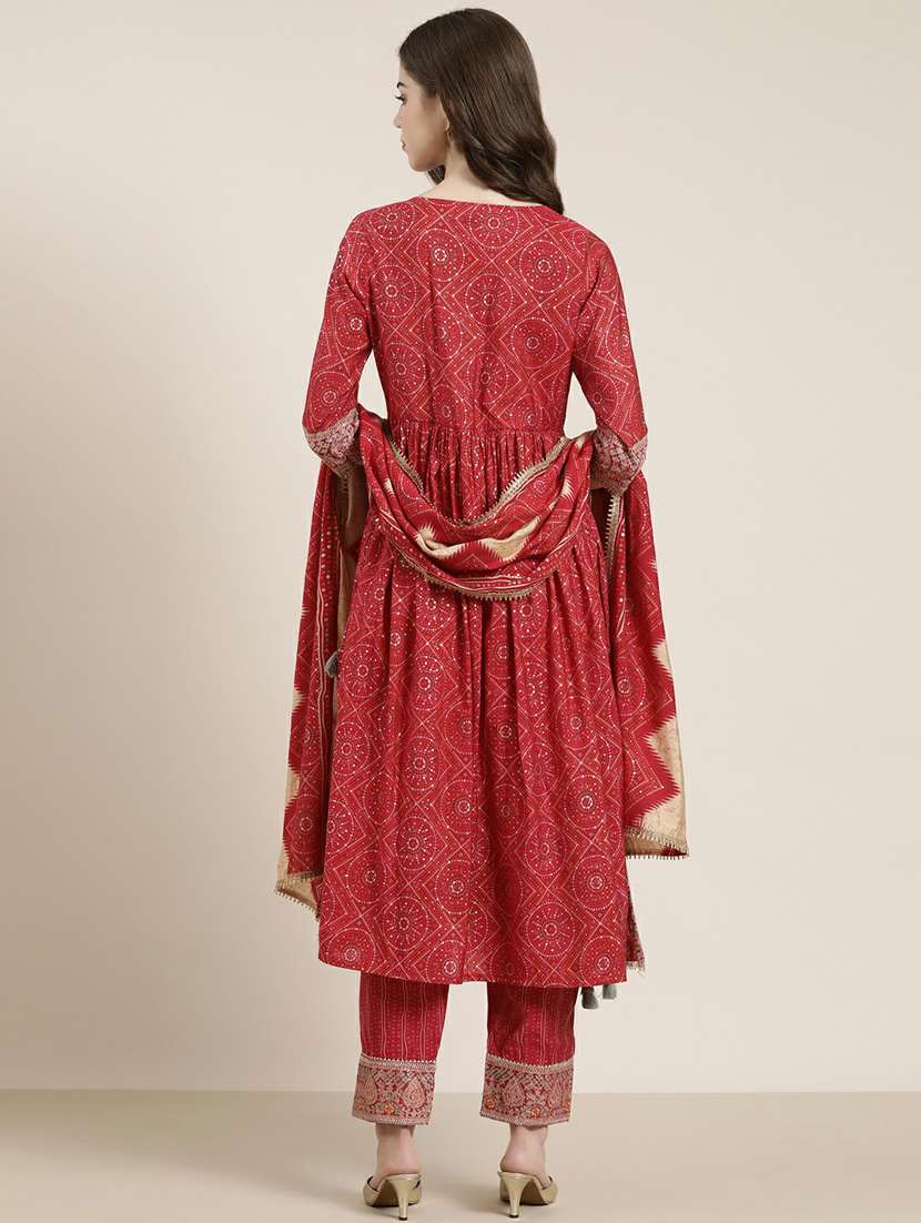 women three quarter sleeve kurta pant with dupatta set - 20251297 -  Standard Image - 2