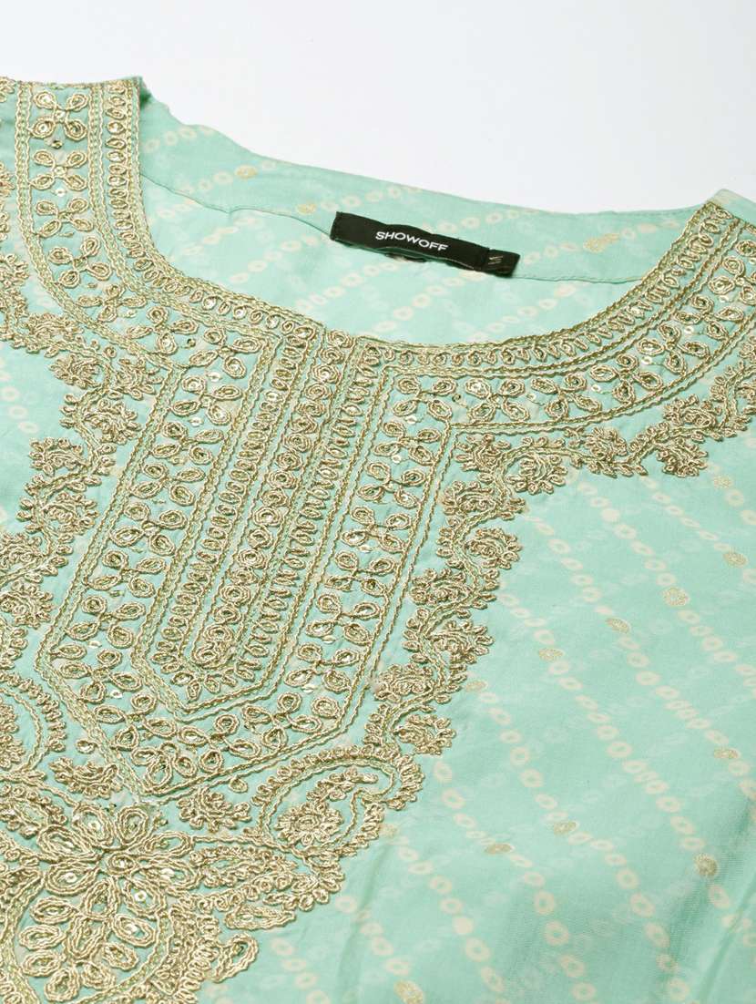 women bandhani kurta pant set with dupatta - 20251336 -  Standard Image - 7