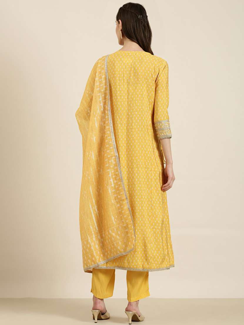 women yellow printed kurta pant set with dupatta - 20251351 - Standard Image - 2