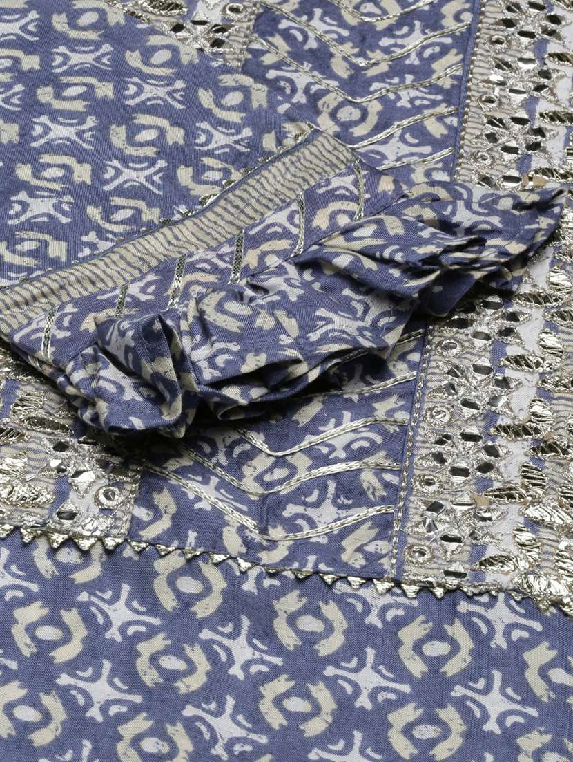 women block print round neck kurta pant set with dupatta - 20251367 -  Standard Image - 7