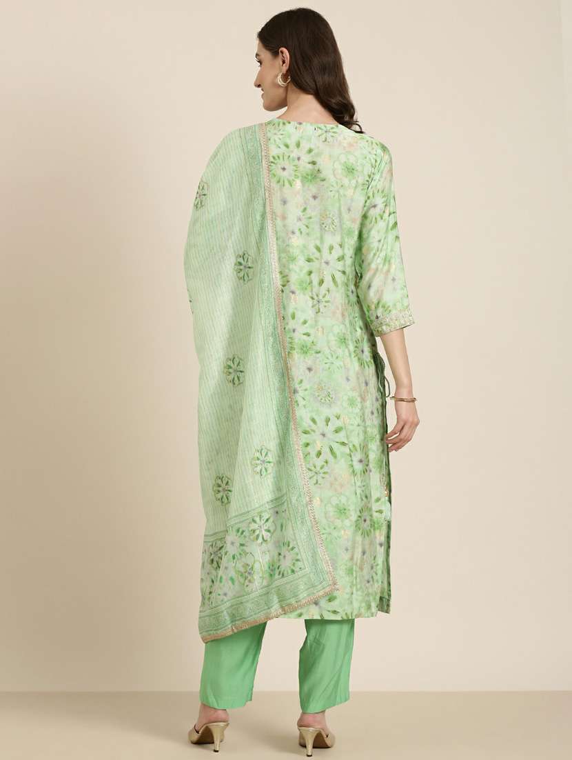 women printed round neck kurta pant set with dupatta - 20251411 - Standard Image - 2
