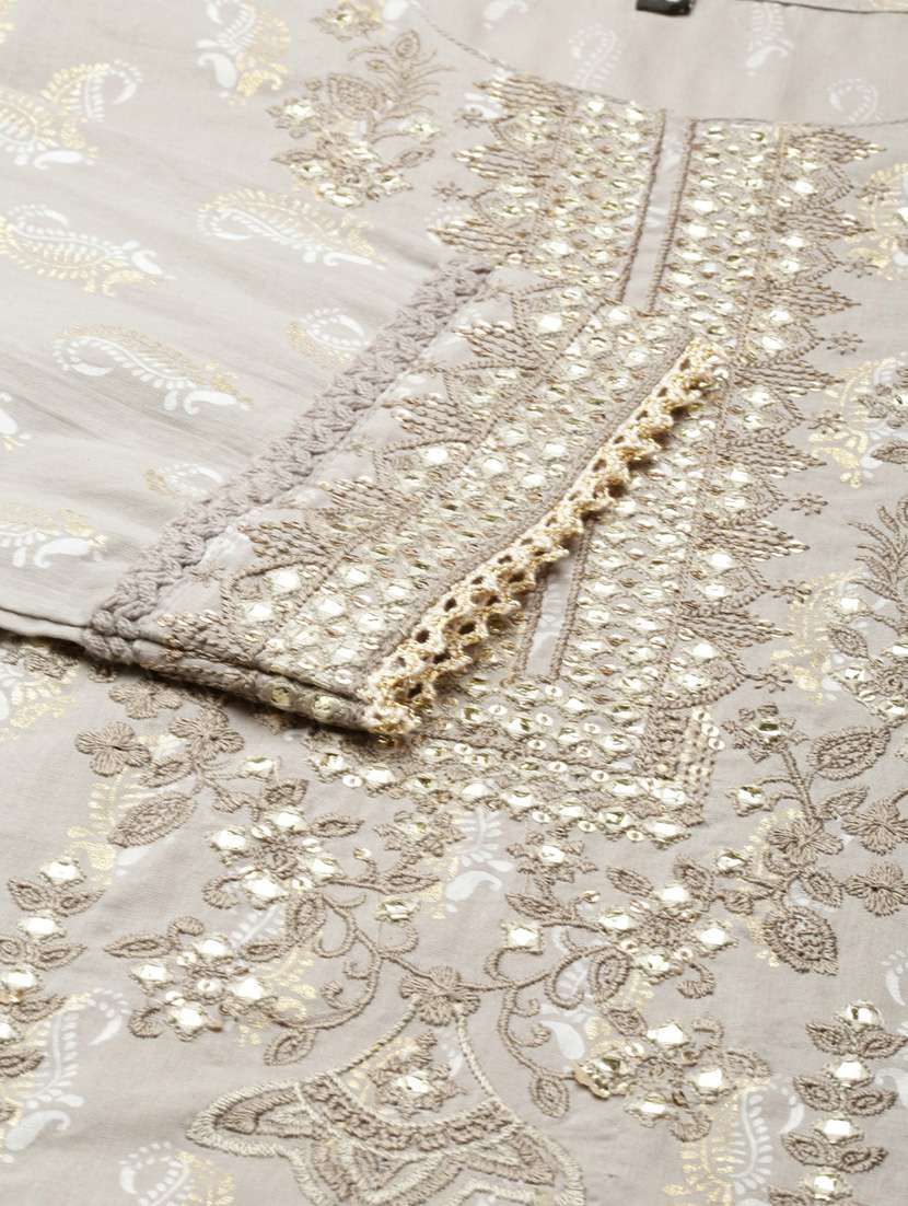 women paisley round neck kurta sharara set with dupatta - 20251412 -  Standard Image - 7