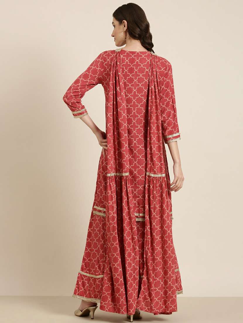 women geometric kurta sharara set with dupatta - 20251419 - Standard Image - 2
