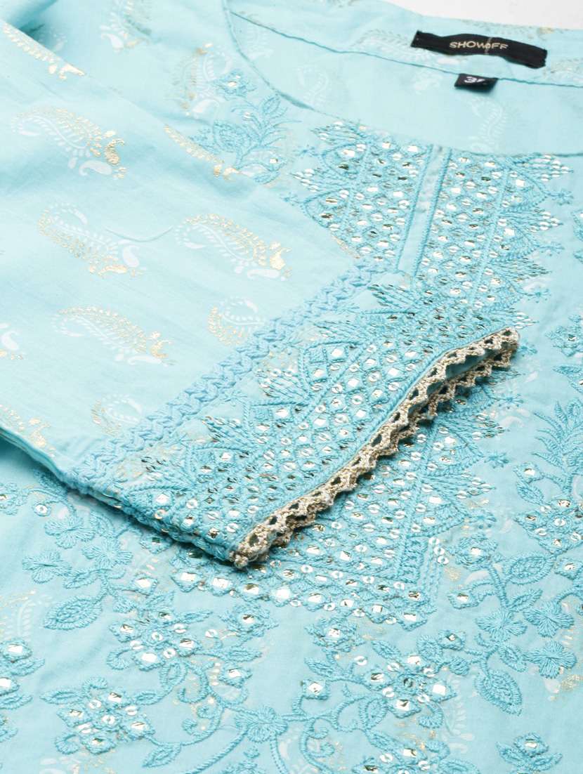 women embroidered kurta sharara set with dupatta - 20251421 -  Standard Image - 7