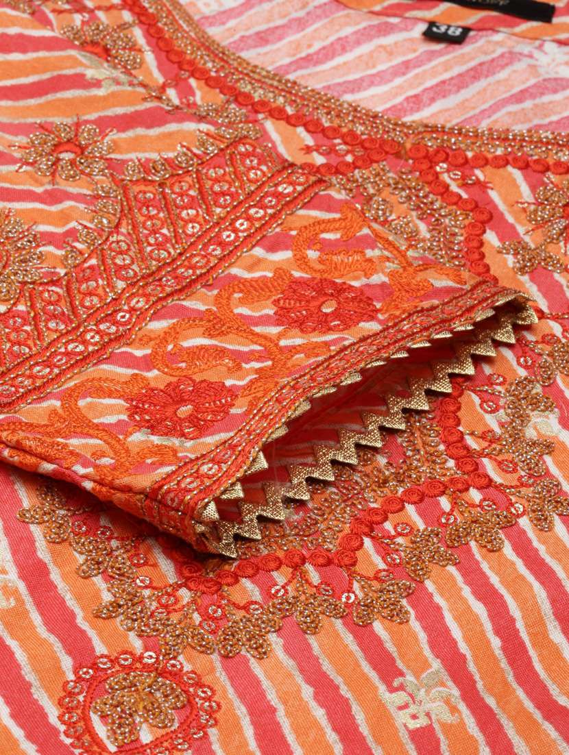 women leheriya kurta palazzo set with dupatta - 20251425 -  Standard Image - 7