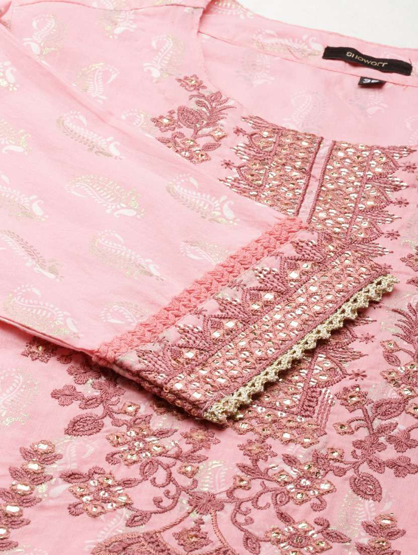 women paisley kurta sharara set with dupatta - 20251426 -  Standard Image - 7