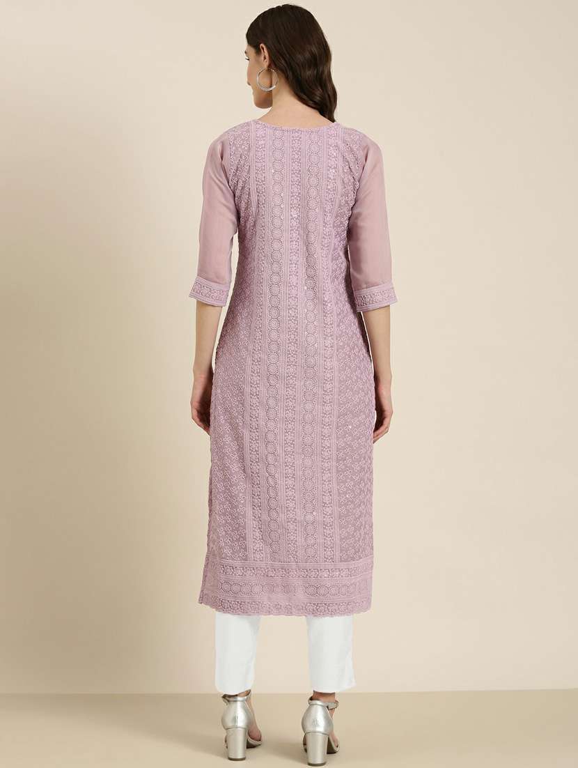 women embroidered straight kurta - 20252305 -  Standard Image - 2