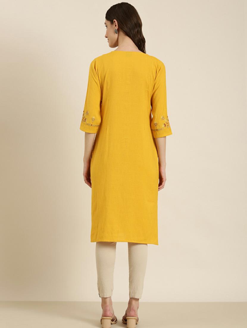 women embroidered straight kurta - 20252315 - Standard Image - 2