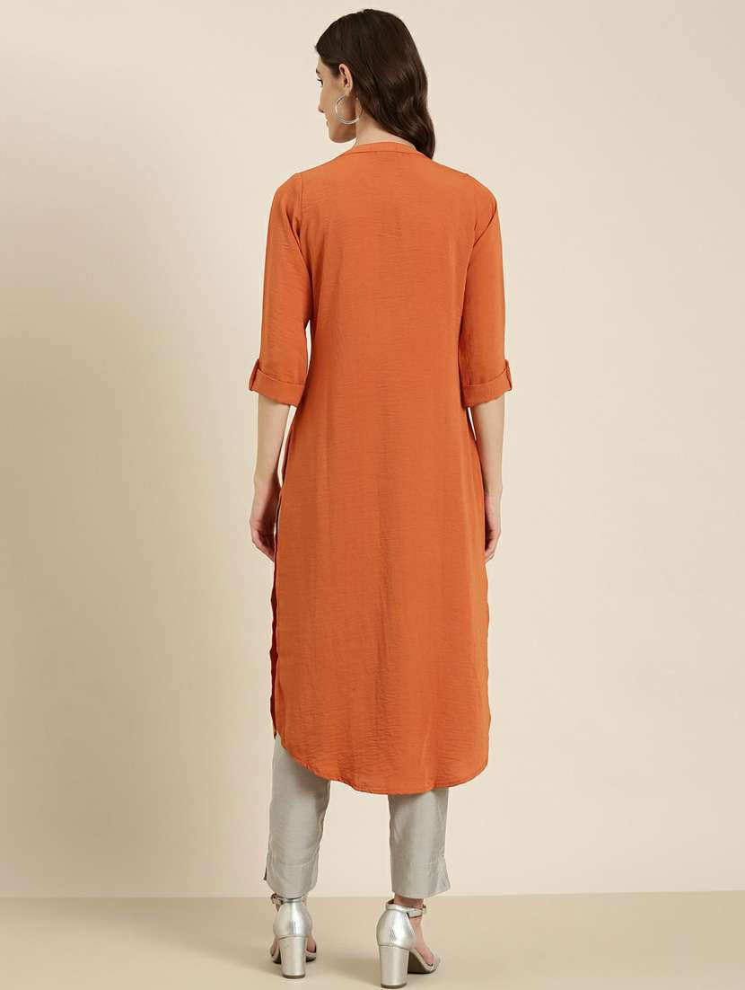  women embellished straight kurta - 20252320 -  Standard Image - 2