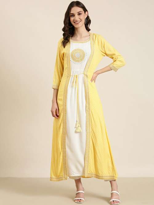 women embroidered kurta with jacket - 20252371 -  Standard Image - 0