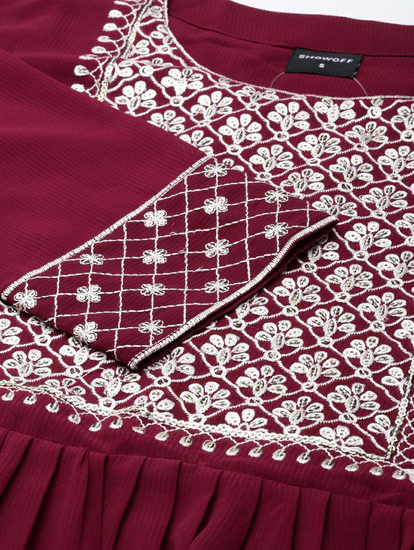 women embroidered tiered kurta - 20252391 - Standard Image - 7