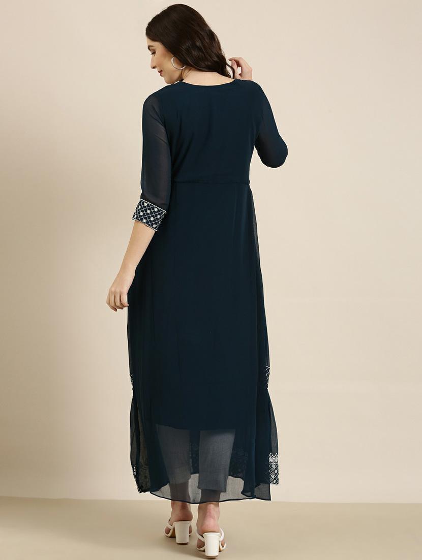 women embroidered tiered kurta - 20252392 - Standard Image - 2