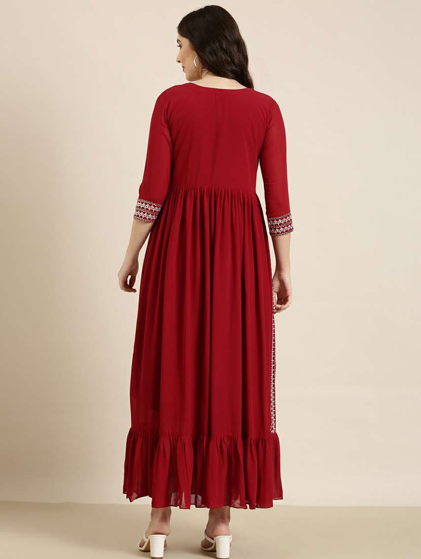 women embroidered tiered kurta - 20252393 - Standard Image - 2