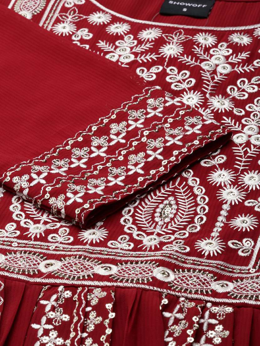 women embroidered tiered kurta - 20252393 - Standard Image - 7
