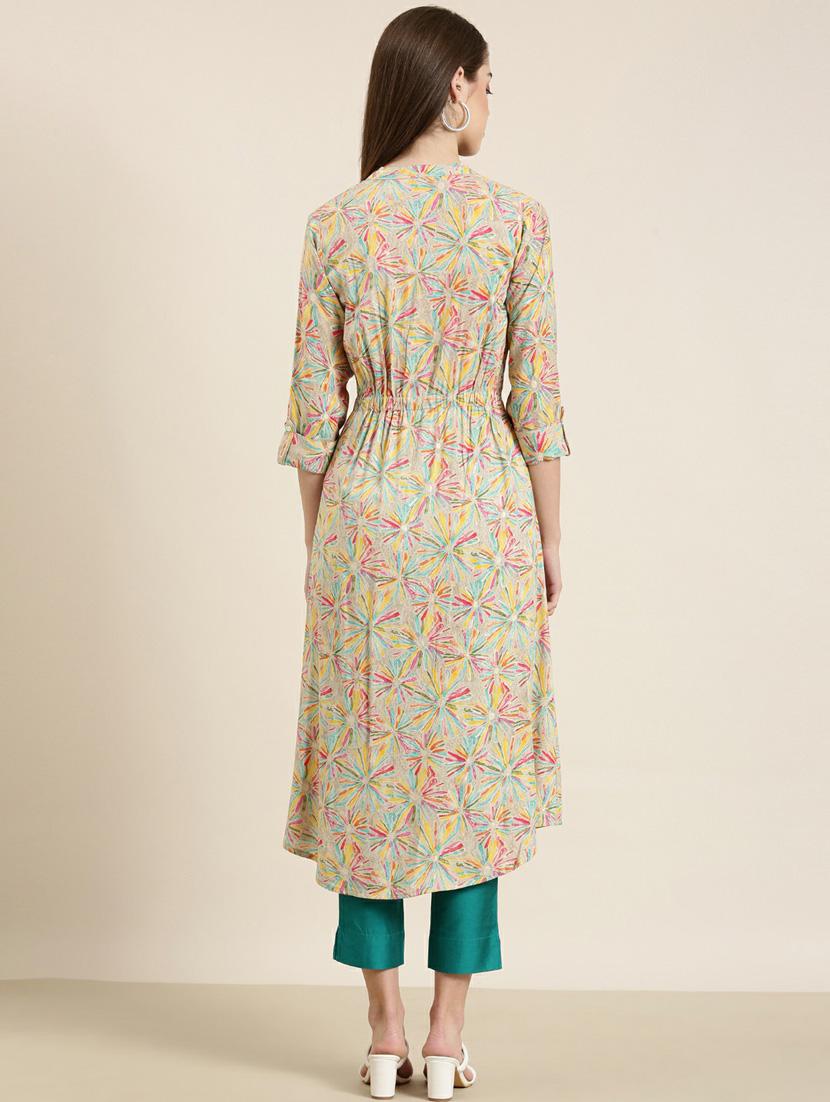 women floral printed front slit kurta - 20252532 - Standard Image - 2