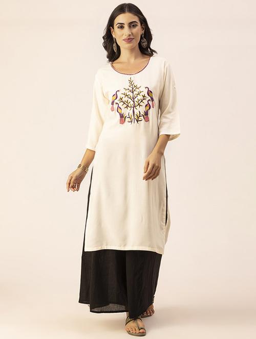 women embroidered straight kurta - 20254847 -  Standard Image - 0