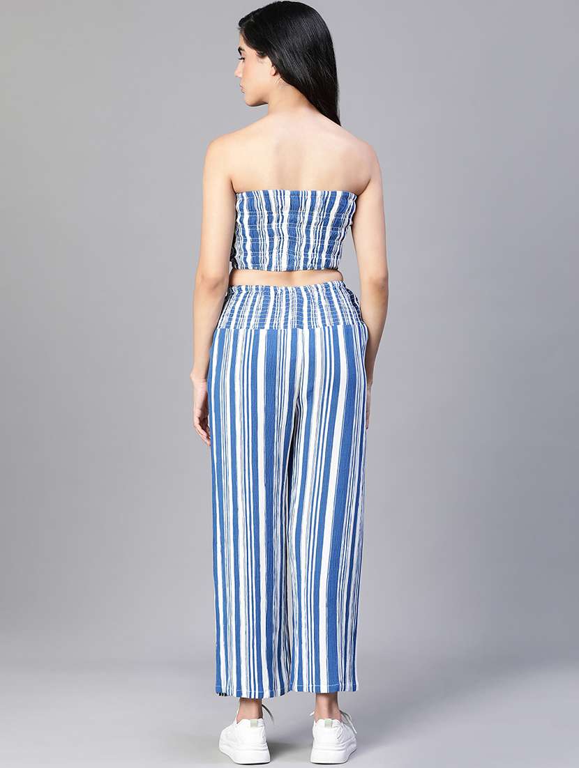 blue stripes top and trouser co-ords set - 20254995 -  Standard Image - 2