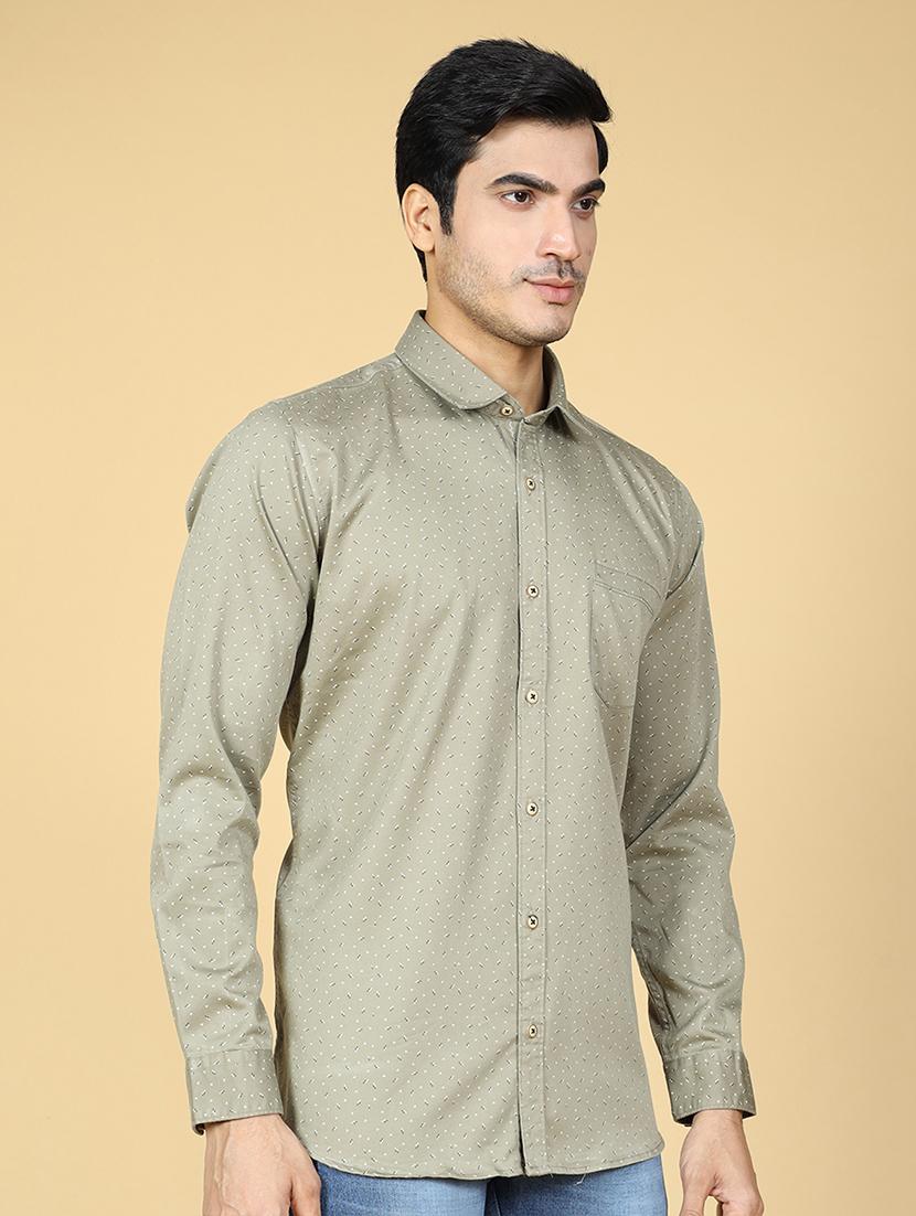 mens micro print casual shirt - 20255222 - Standard Image - 2