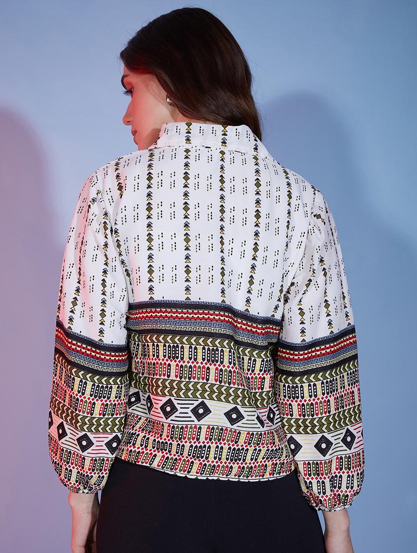multi colored cotton crop shirt - 20255781 - Standard Image - 2