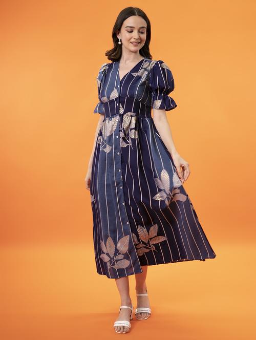 women's fit & flare printed dress - 20256343 - Standard Image - 0