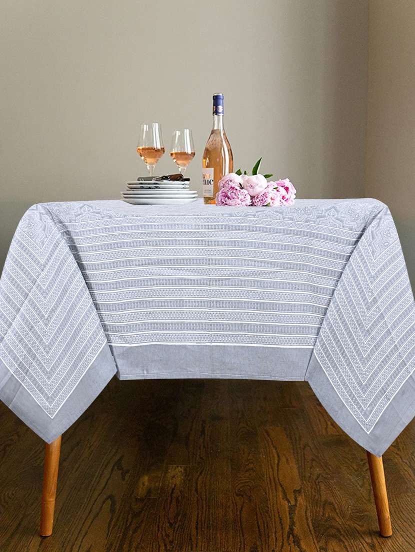 indhome life cotton rectangular pack of 1 , 6 seater dining table cloth, 60 x 90 inch - 20256514 -  Zoom Image - 0