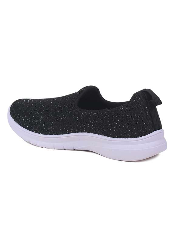 women knitted black slip on casual shoe - 20256603 -  Standard Image - 2