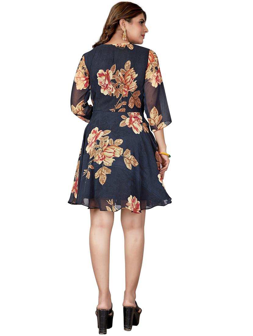 women's fit & flare floral dress - 20259241 - Standard Image - 2