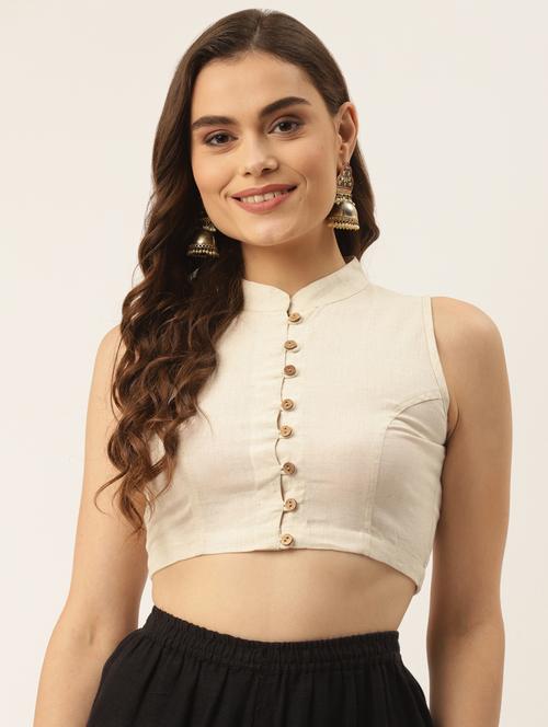 women solid stitched blouse - 20259246 -  Standard Image - 0