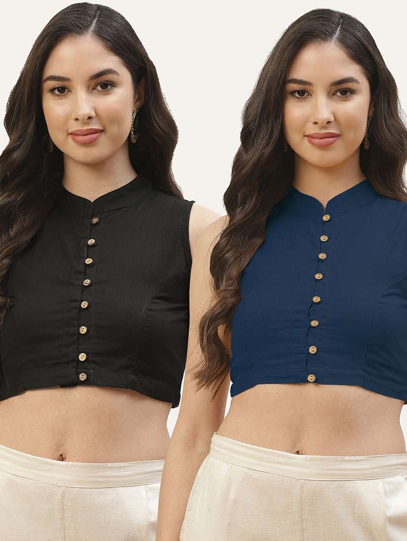 women mandarin neck plain blouse