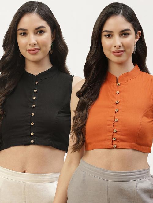 pack of 2 solid front open sleeveless blouse - 20259259 - Standard Image - 0