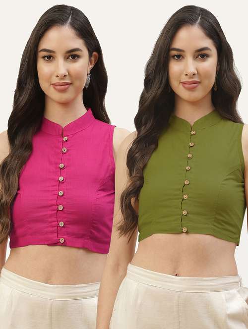 pack of 2 solid front open sleeveless blouse - 20259264 - Standard Image - 0
